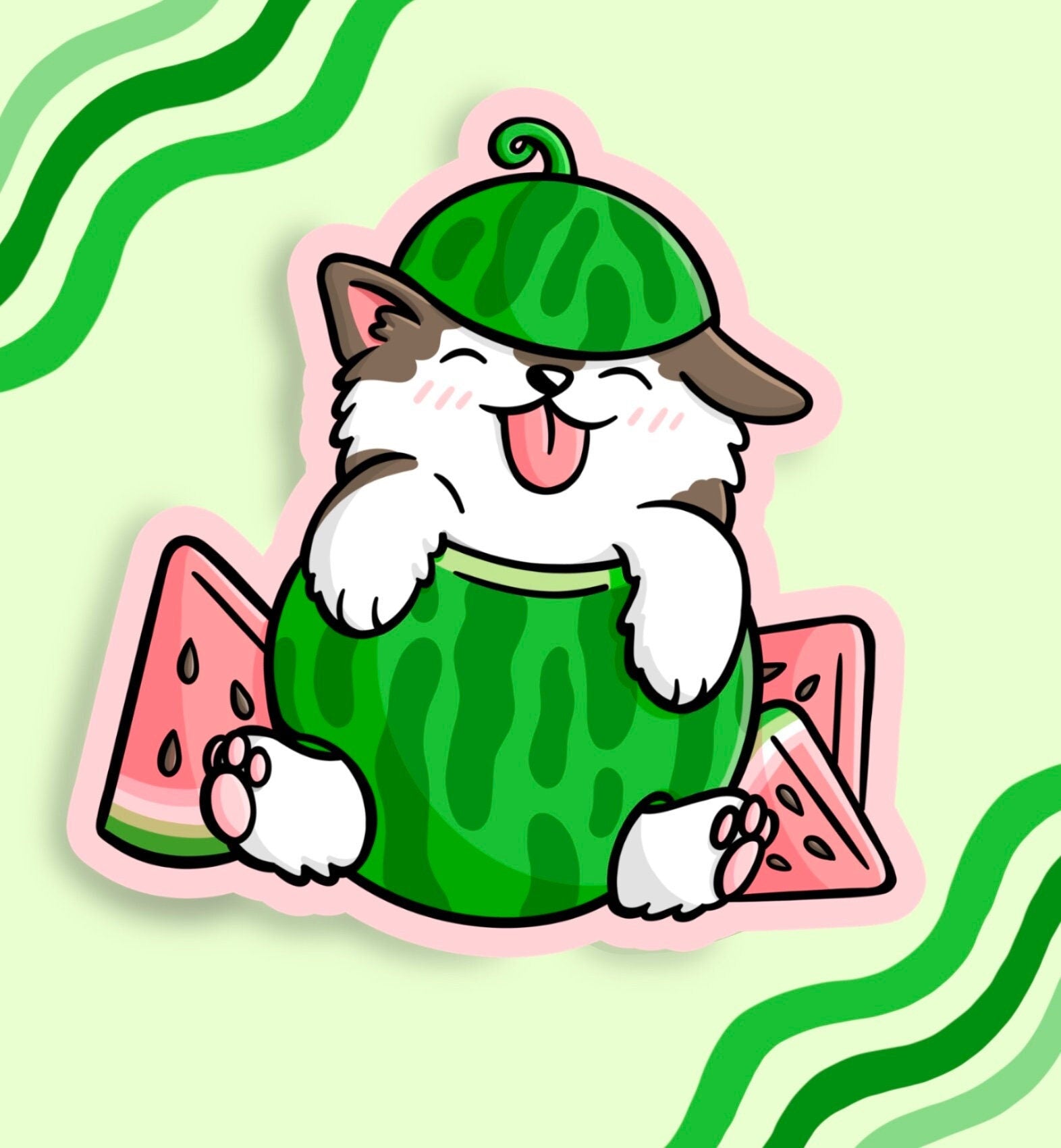 Watermelon Dog Sticker (Discontinued!)