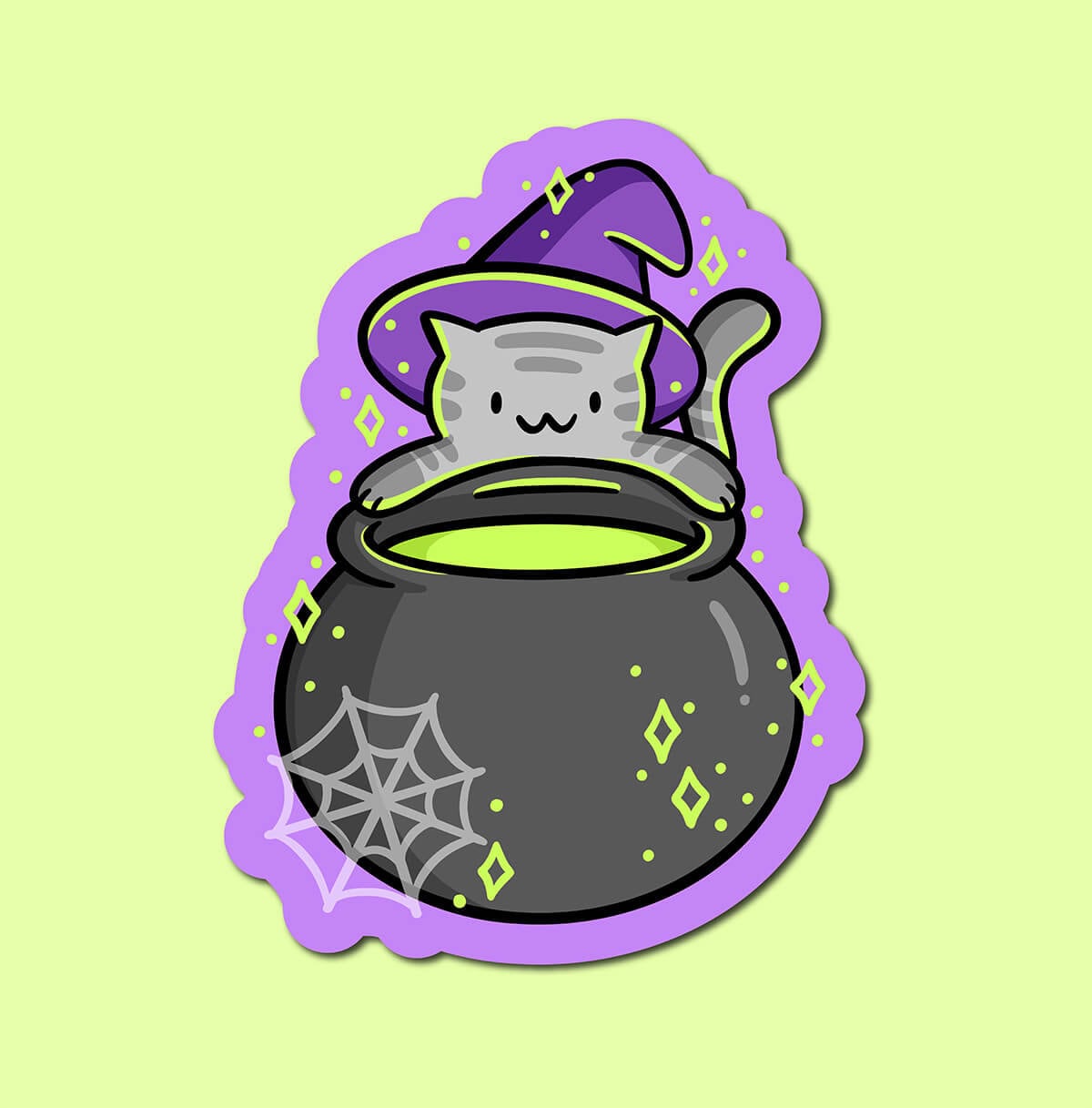 Cauldron Cat Sticker