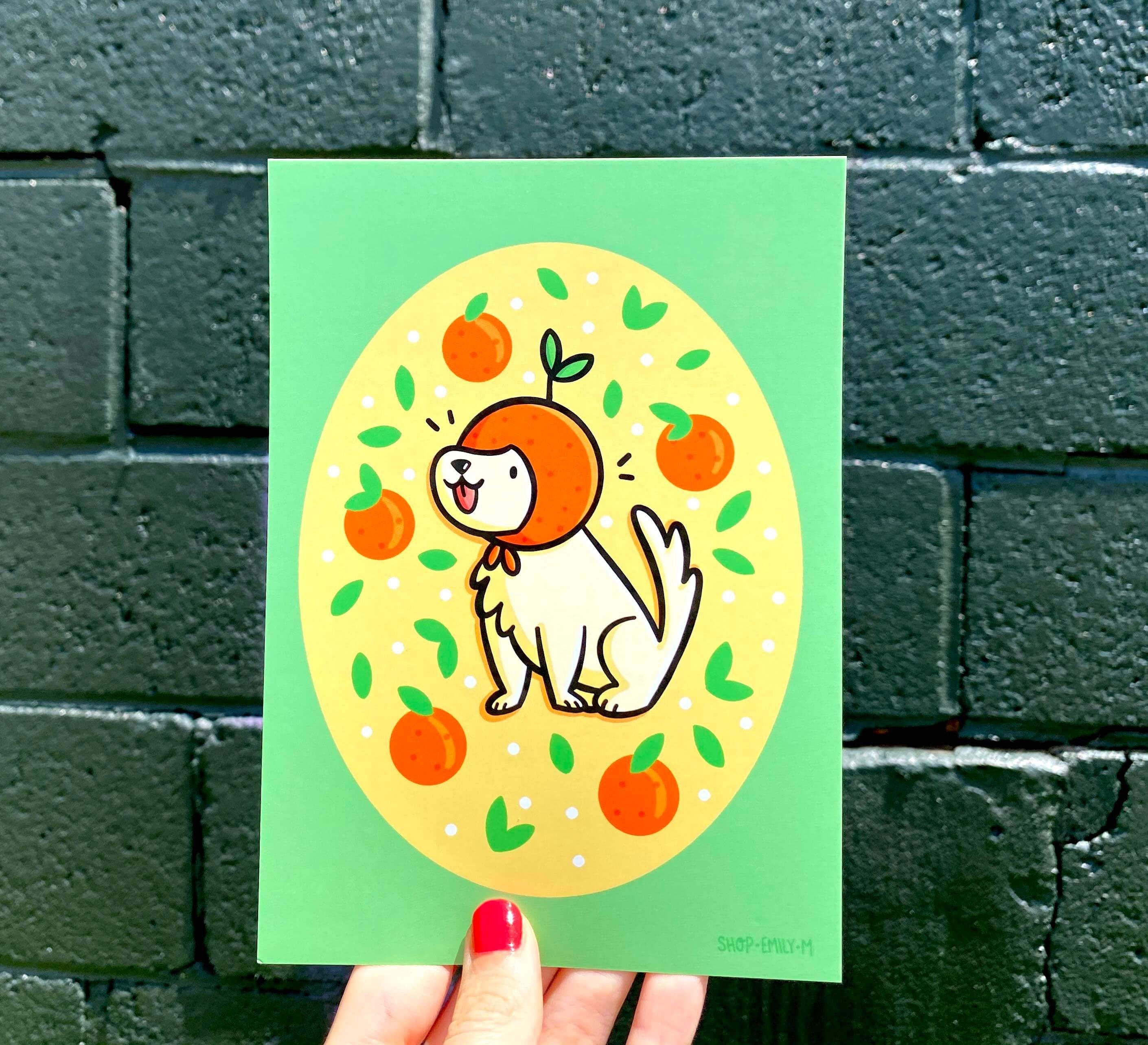 Orange Dog Print