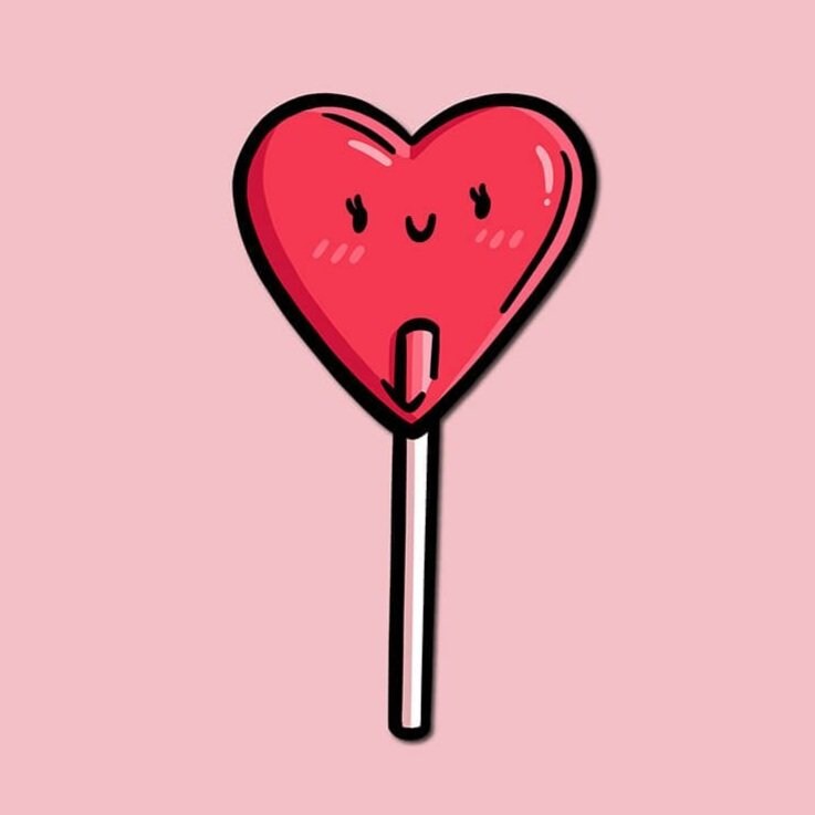 Heart Lollipop Vinyl Sticker