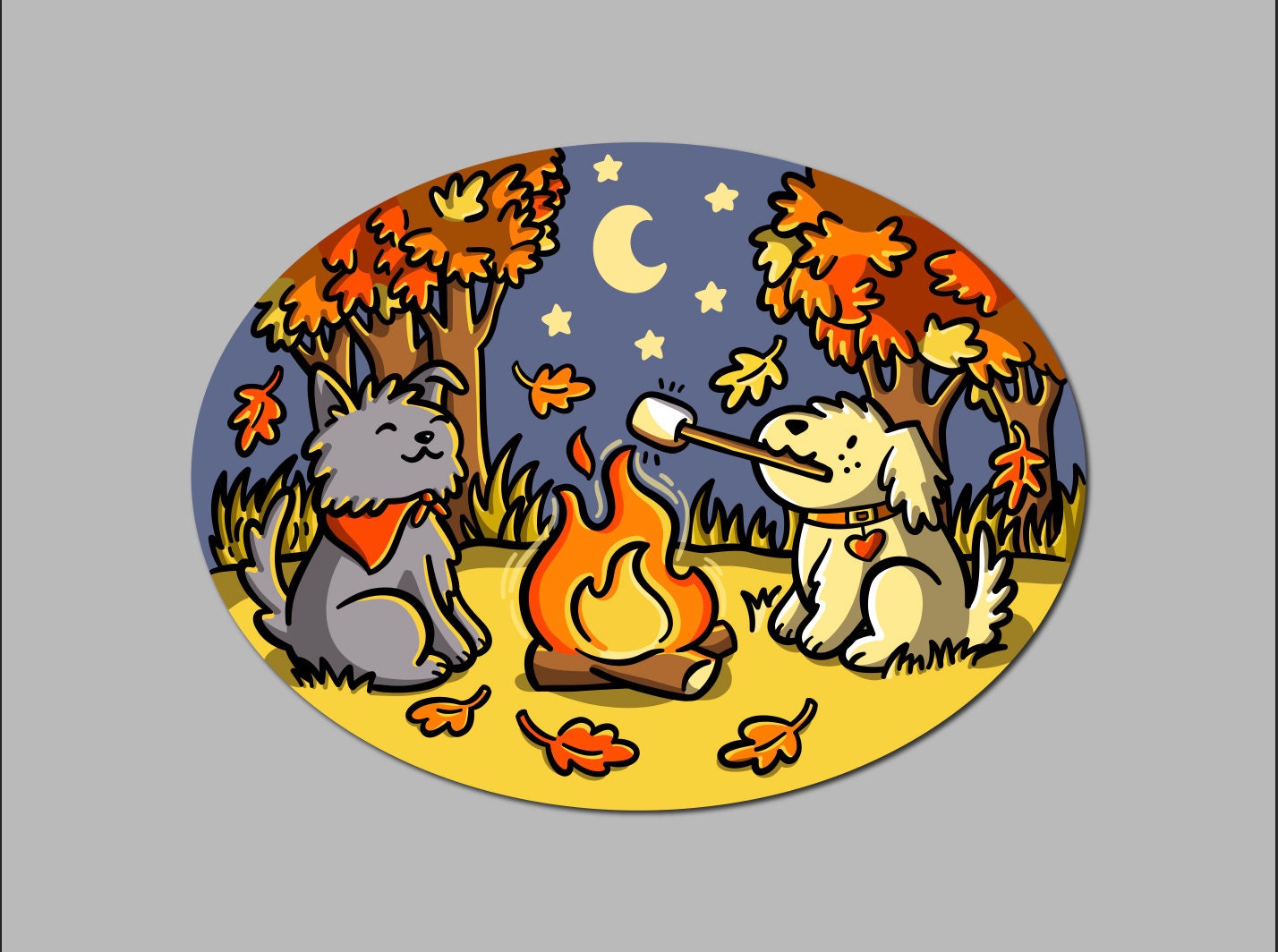 Camping Dogs Sticker