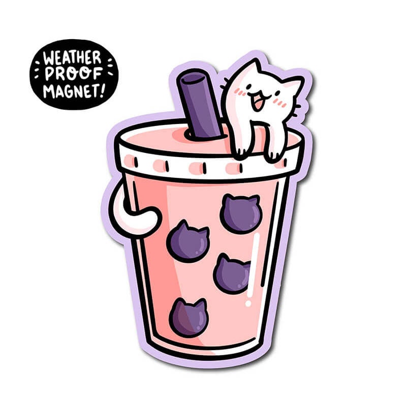 Bubble Tea Cat Magnet