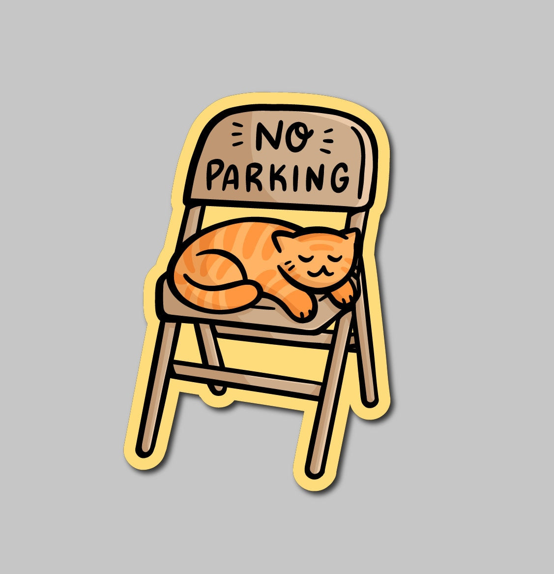 Parking Chair Cat Sticker