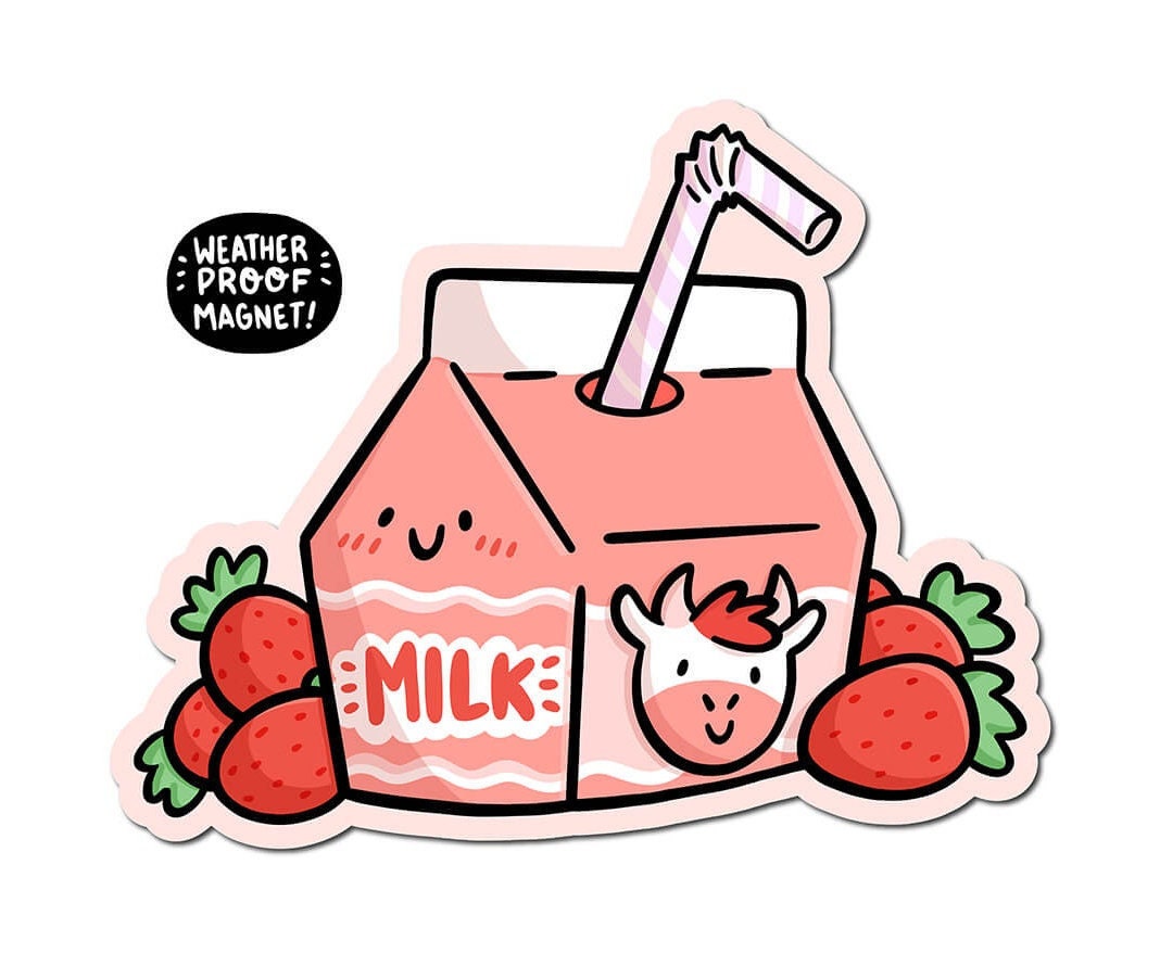 Strawberry Milk Magnet
