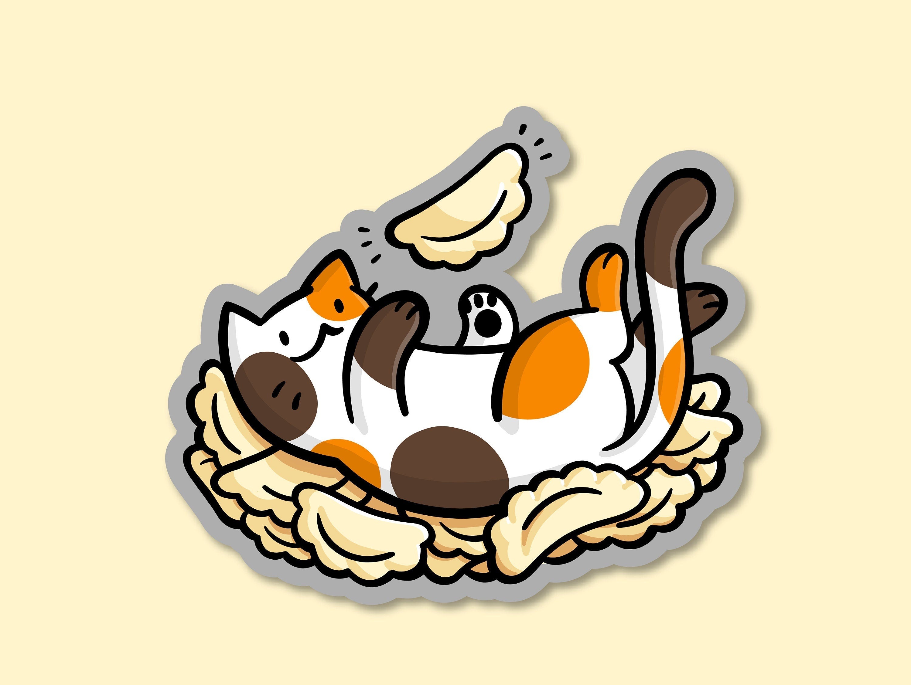 Playing with Pierogis Cat Sticker