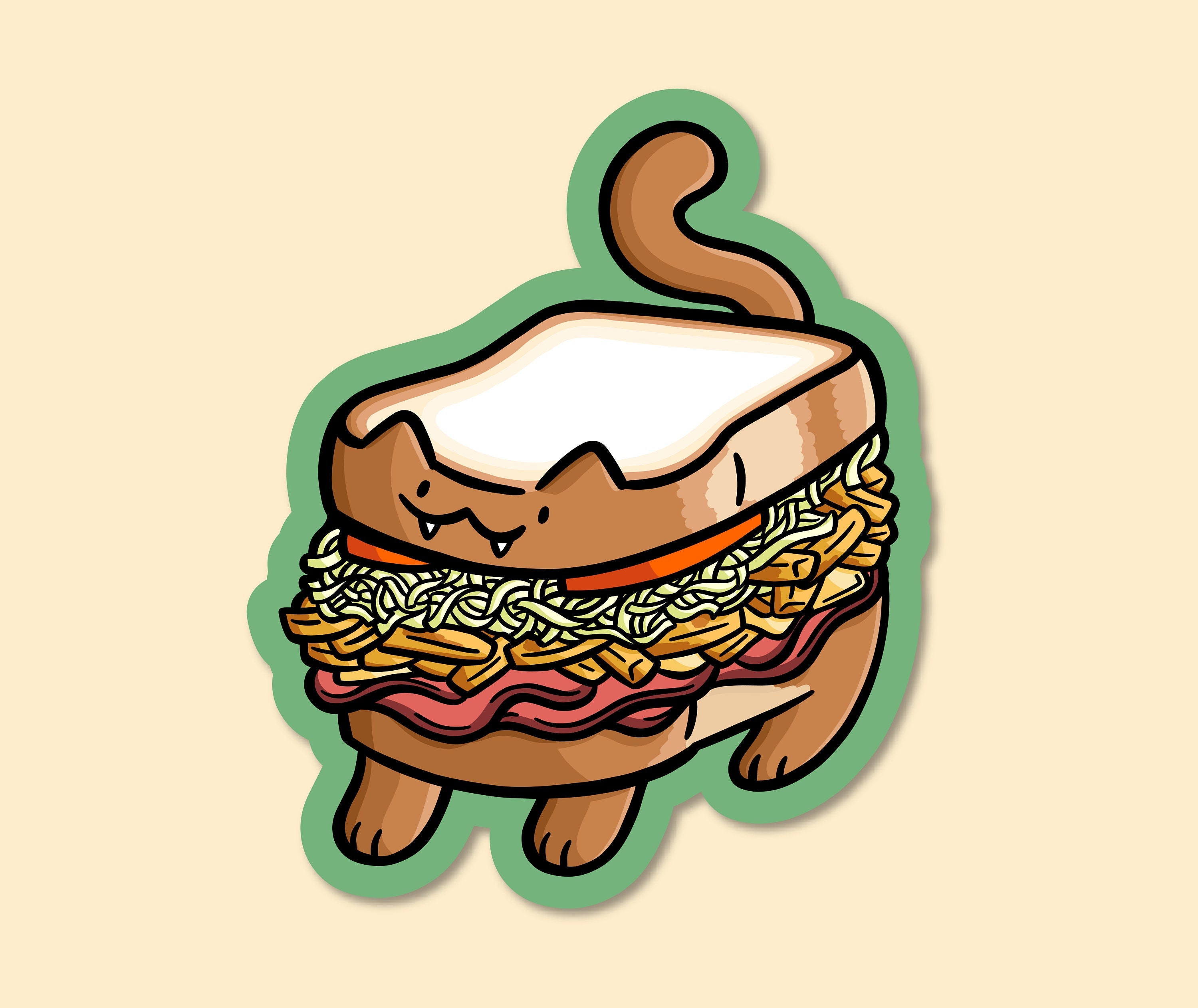 Pittsburgh Sandwich Cats Sticker
