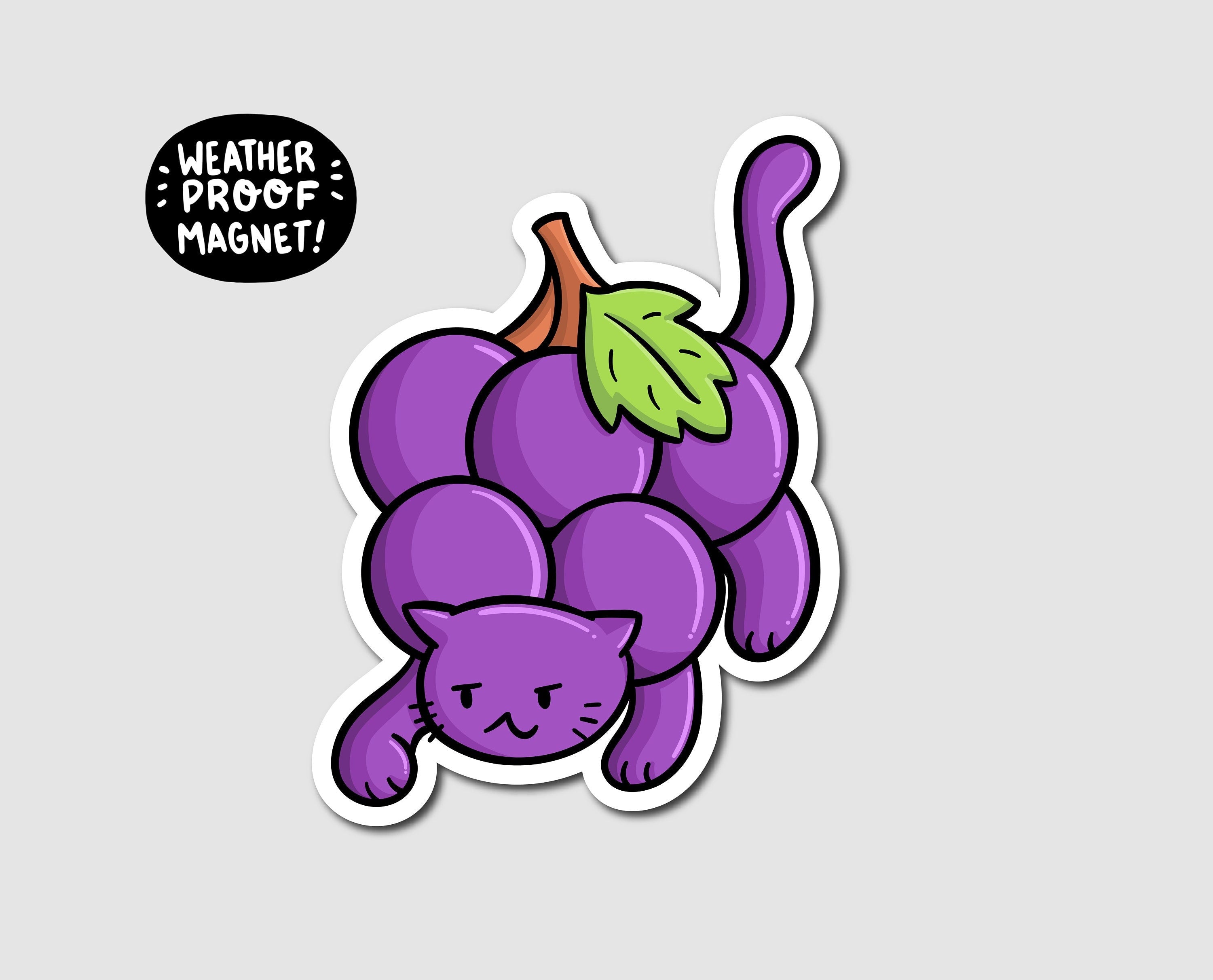 Grape Cat Magnet