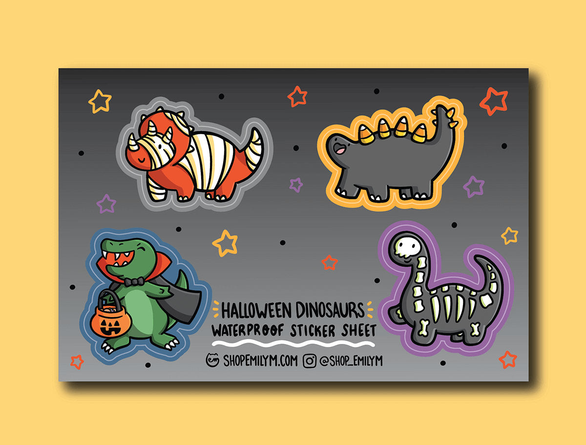 Halloween Dinosaurs Sticker Sheet