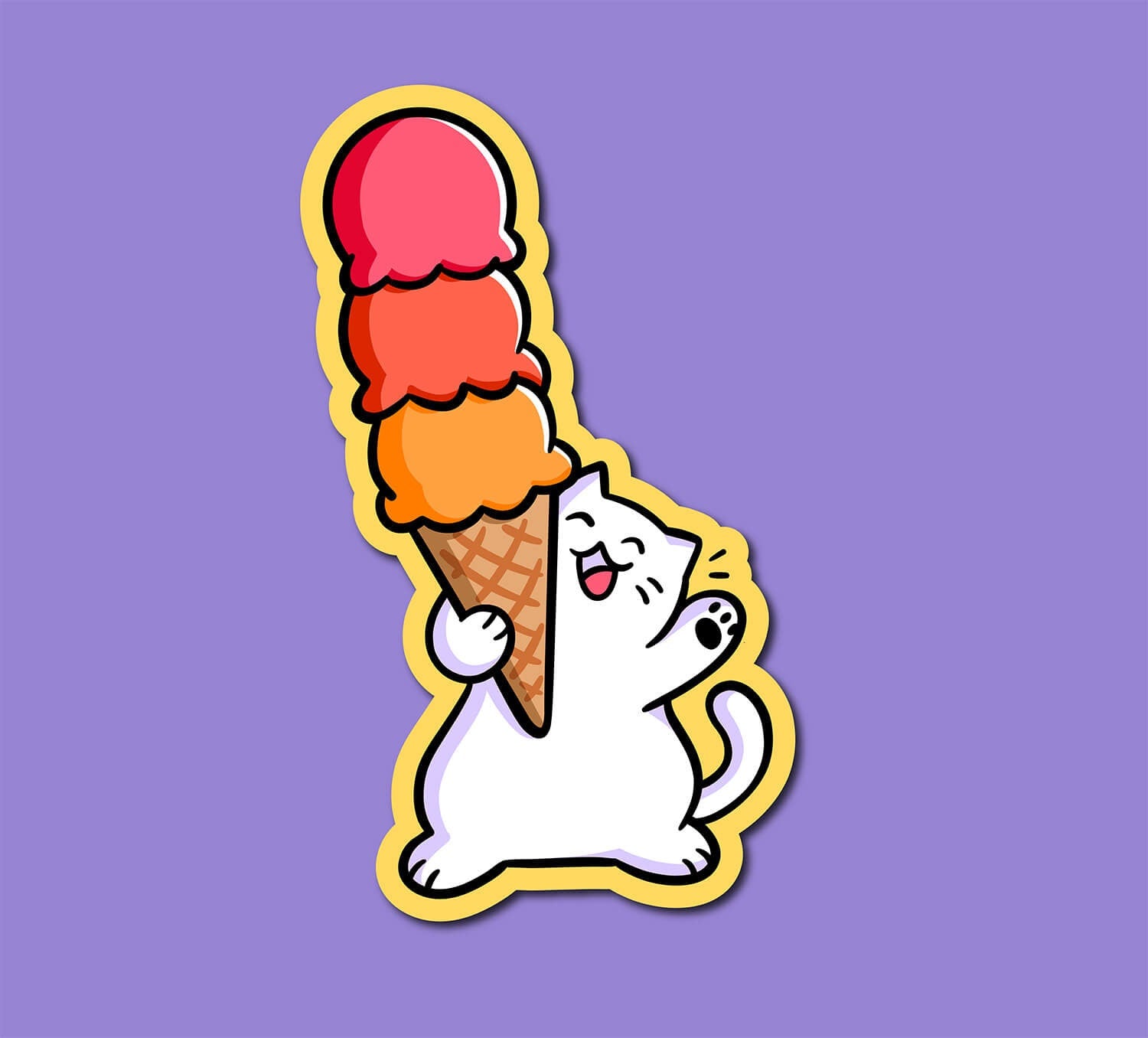 Ice Cream Cat Sticker