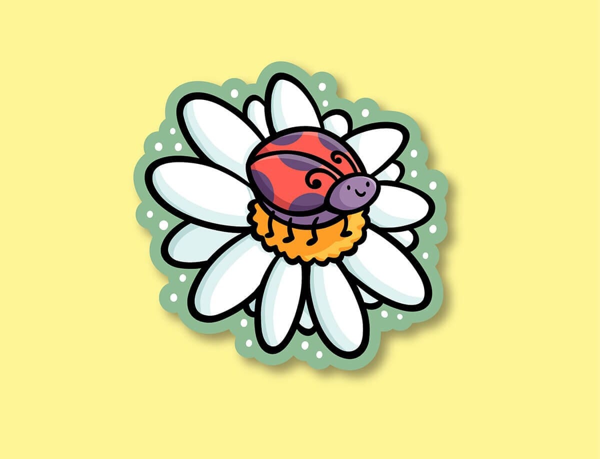 Daisy Ladybug Sticker