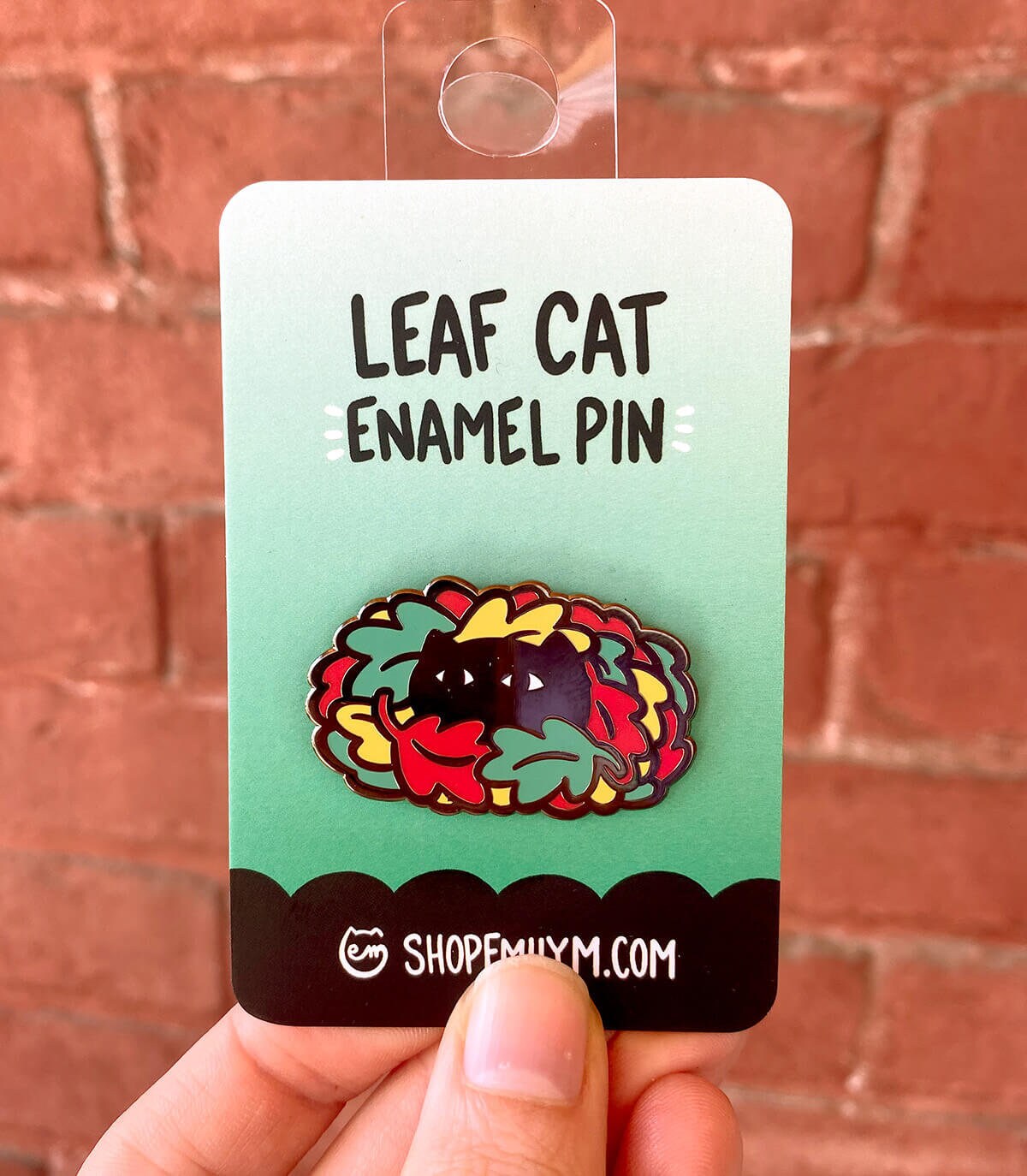 Leaf Cat Enamel Pin