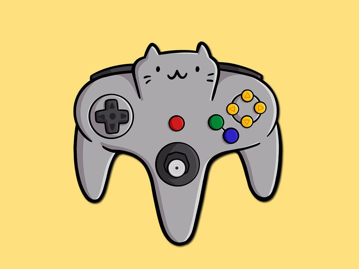 Super Video Game Cat Sticker