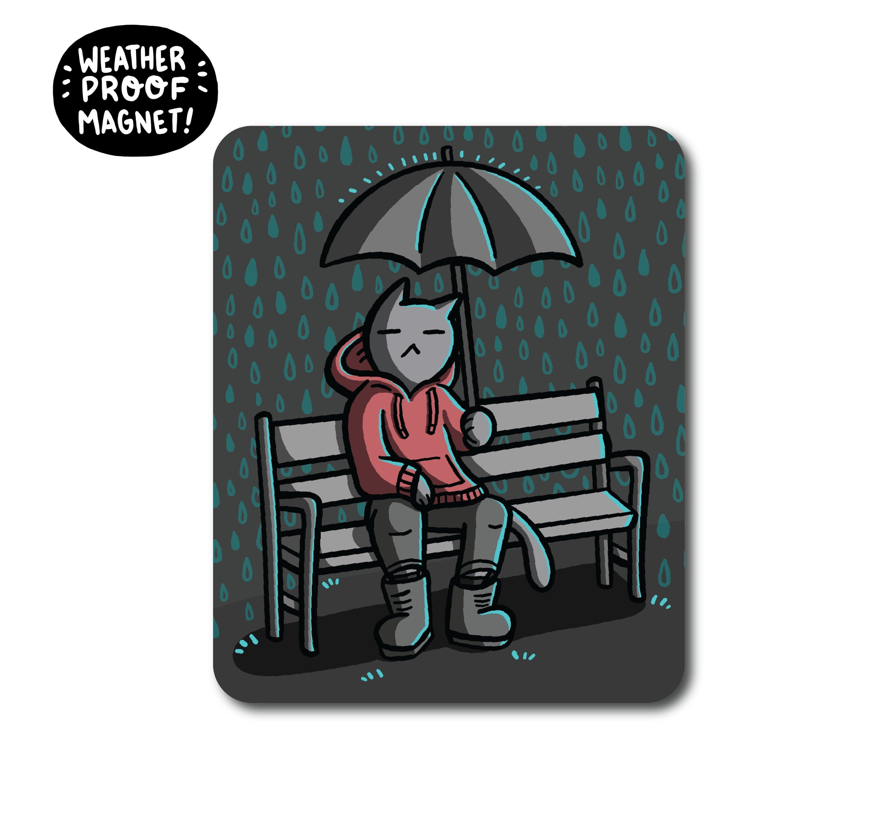 Rainy Day Cat Magnet