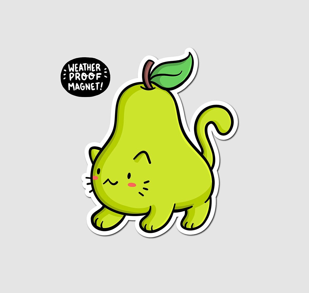 Pear Cat Magnet