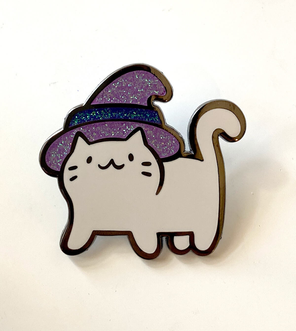 Witch Cat Glitter Enamel Pin