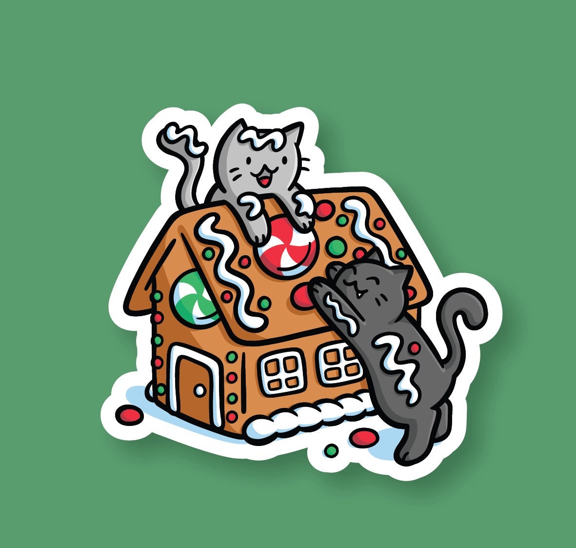 Gingerbread Cats Sticker