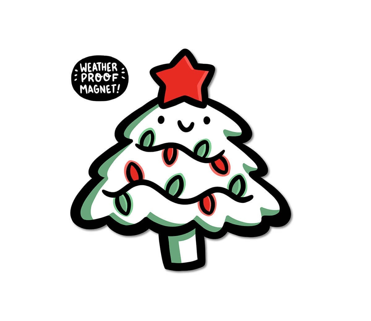 White Christmas Tree Magnet