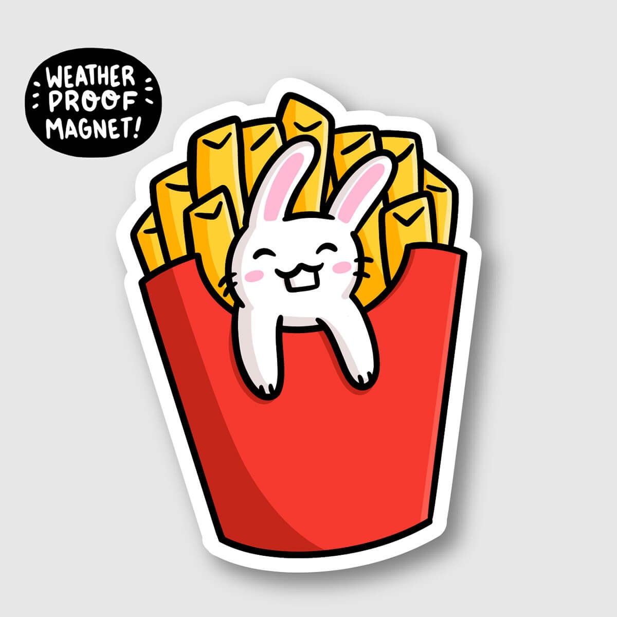 French Fries Bunny Magnet