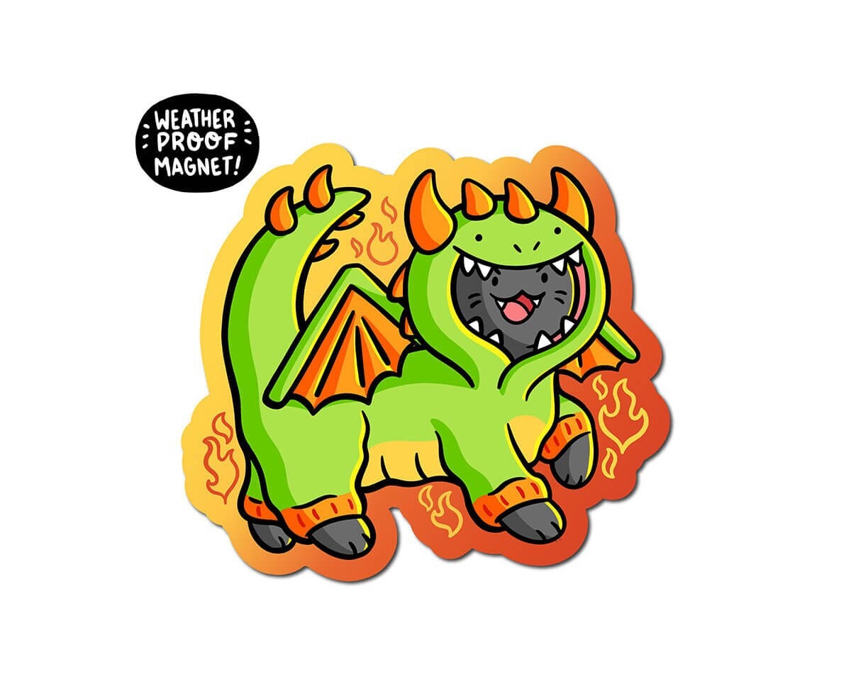 Dragon Costume Cat Magnet