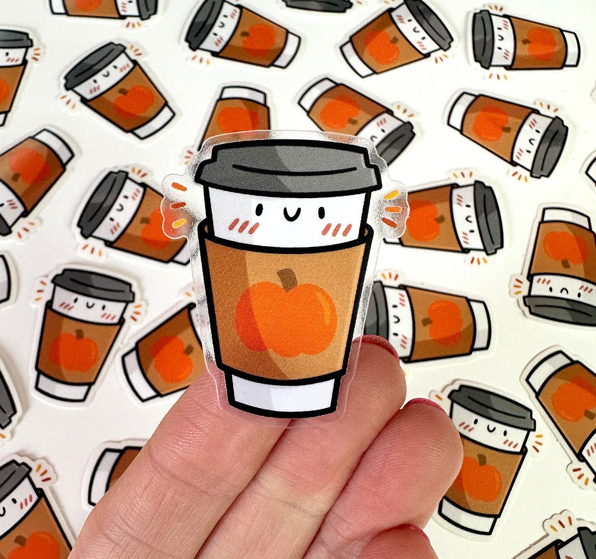 Pumpkin Spice Latte Clear Mini Sticker