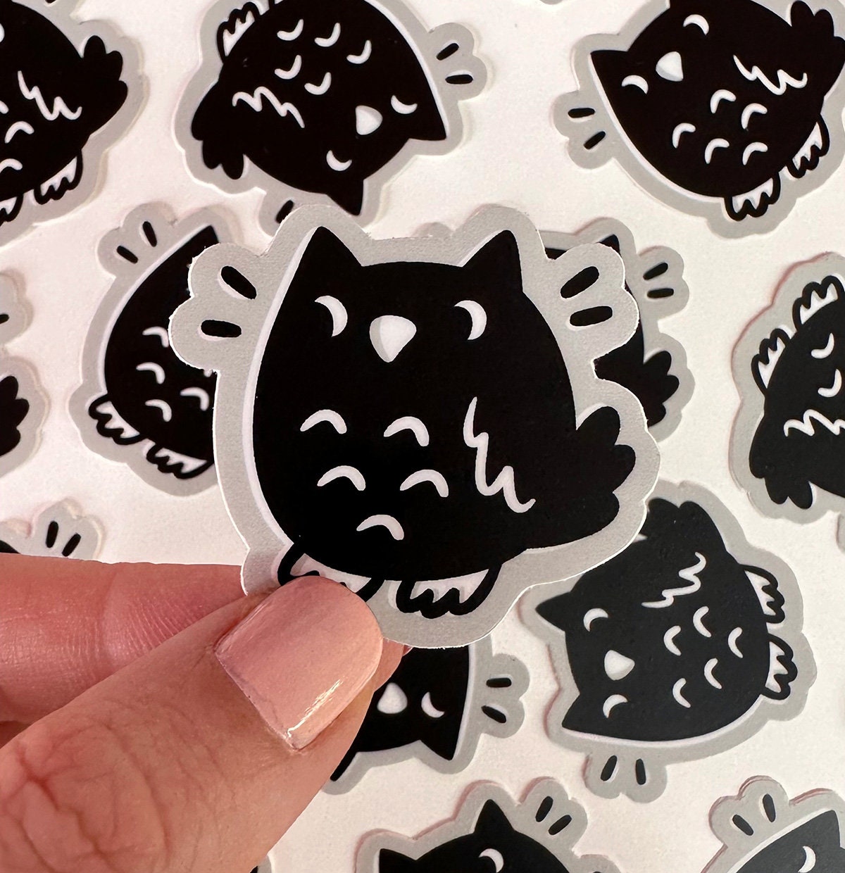 Black and White Owl Mini Sticker