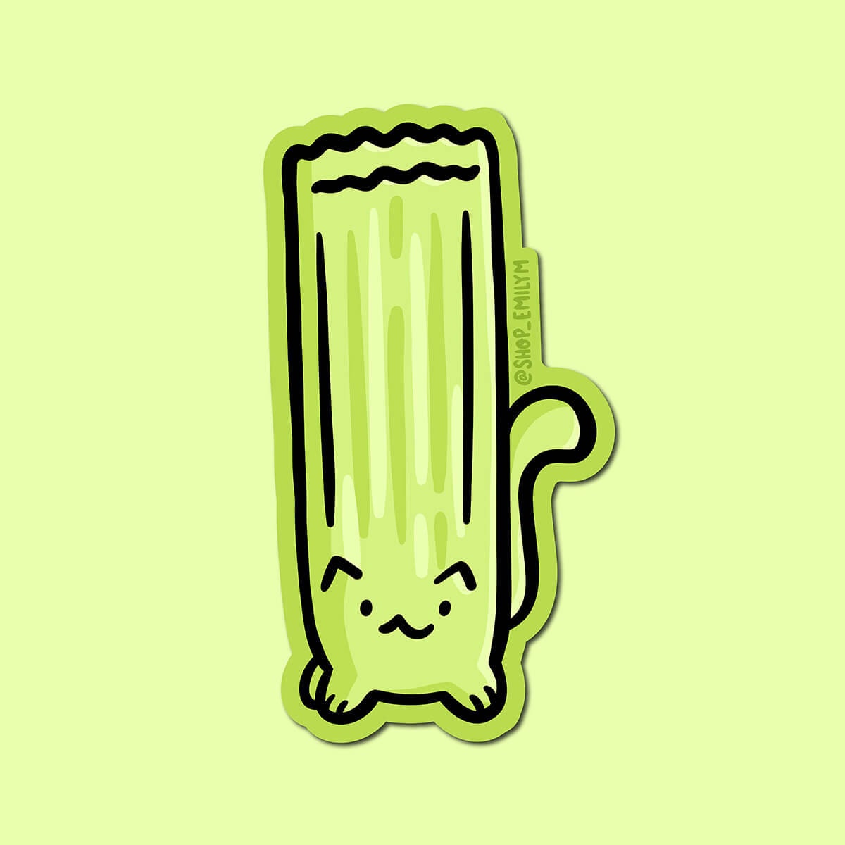Celery Cat Sticker
