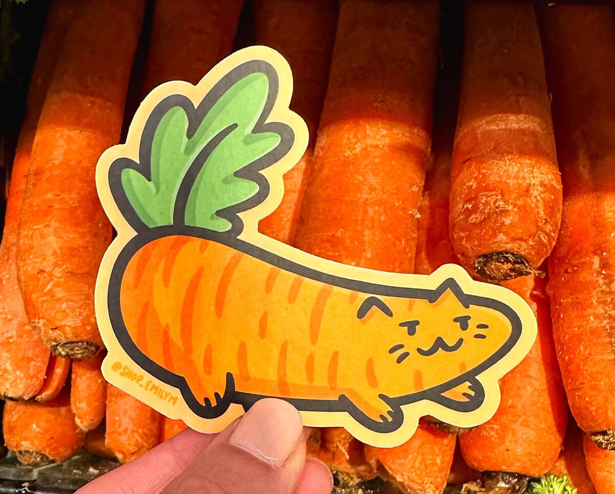 Carrot Cat Sticker