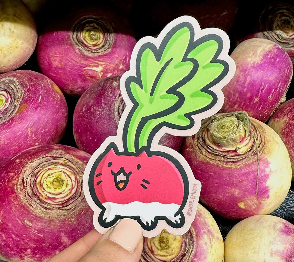 Radish Cat Sticker