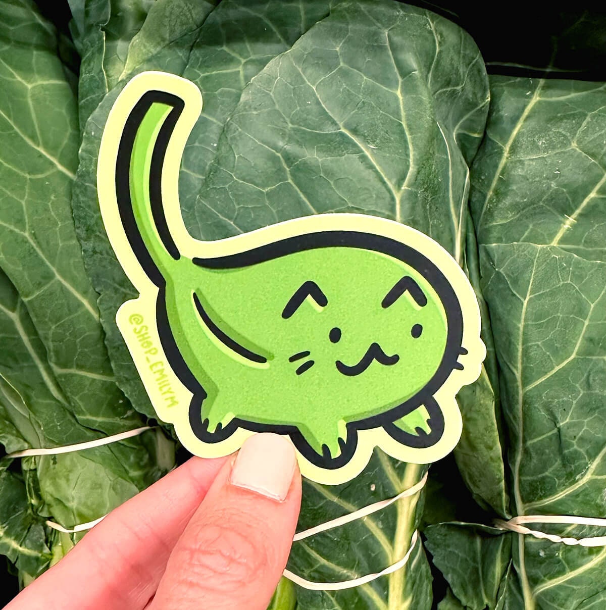 Spinach Cat Sticker