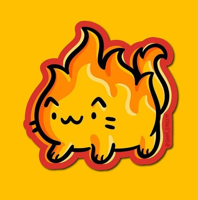 Flame Cat Sticker