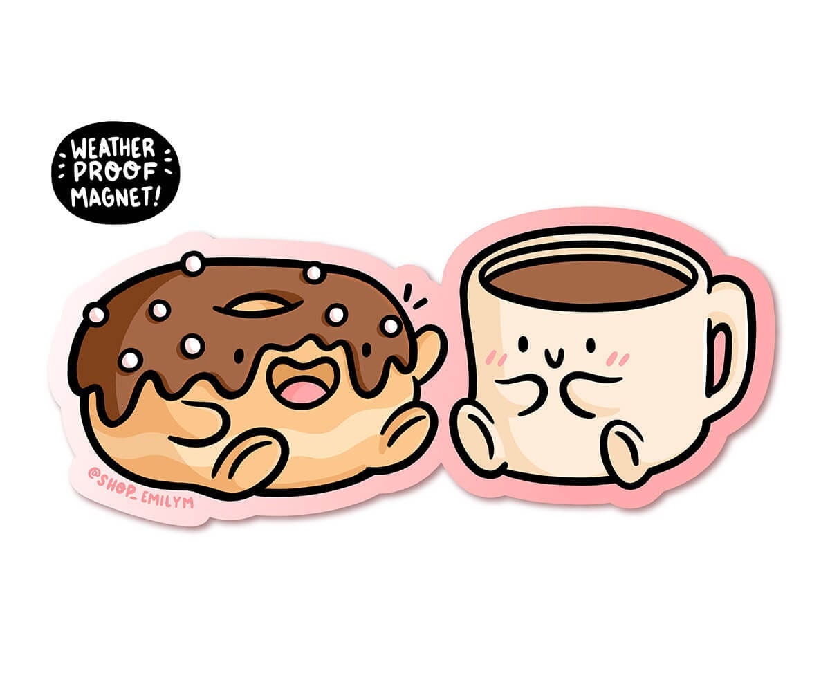 Donut & Coffee Pals Magnet
