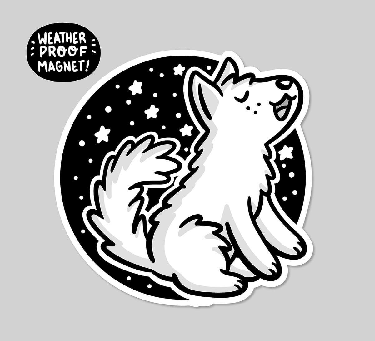 Howling Wolf Magnet