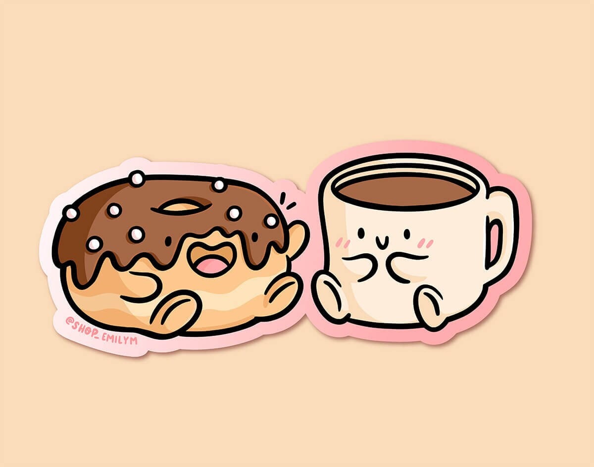 Coffee and Donut Pals Sticker