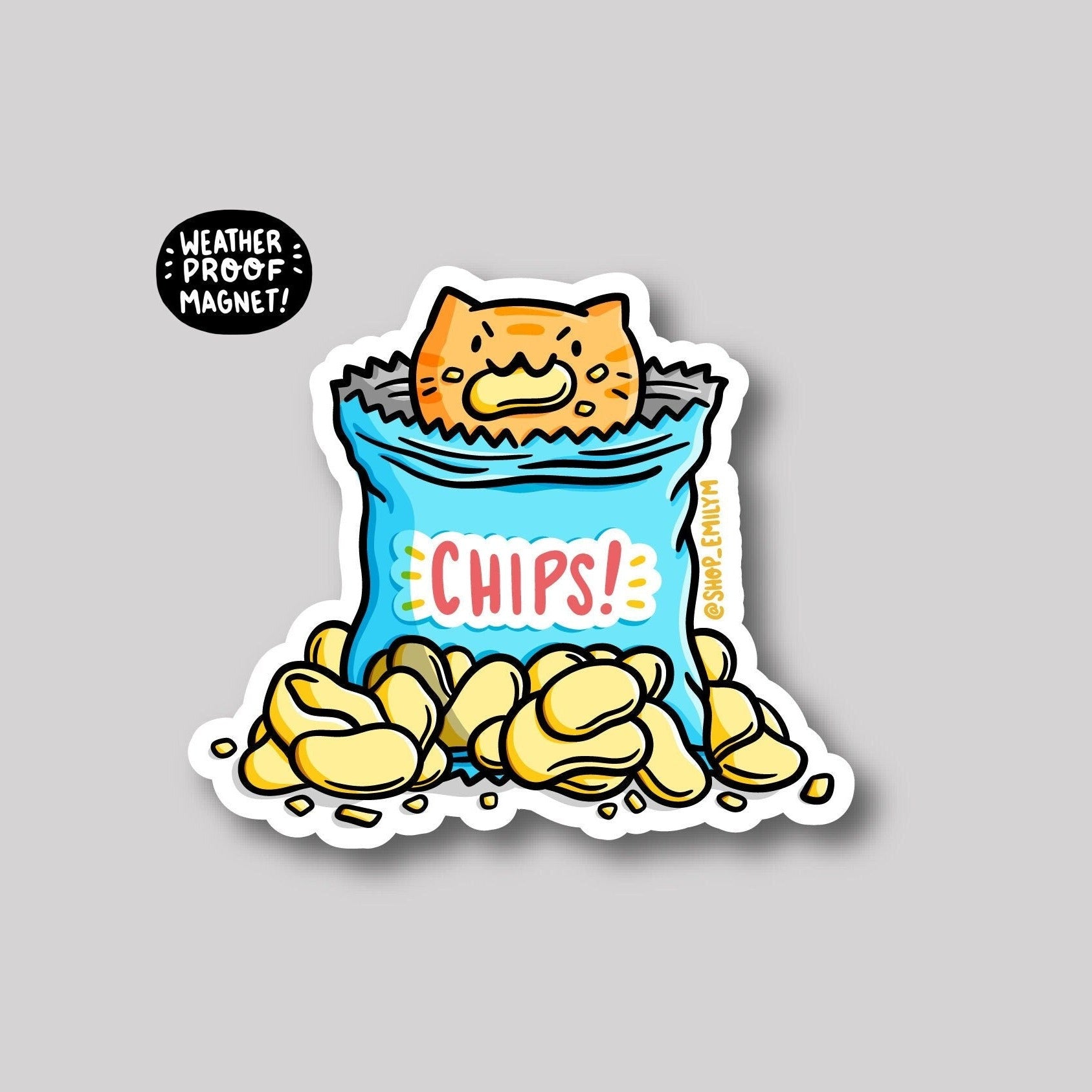 Bag of Chips Cat Magnet