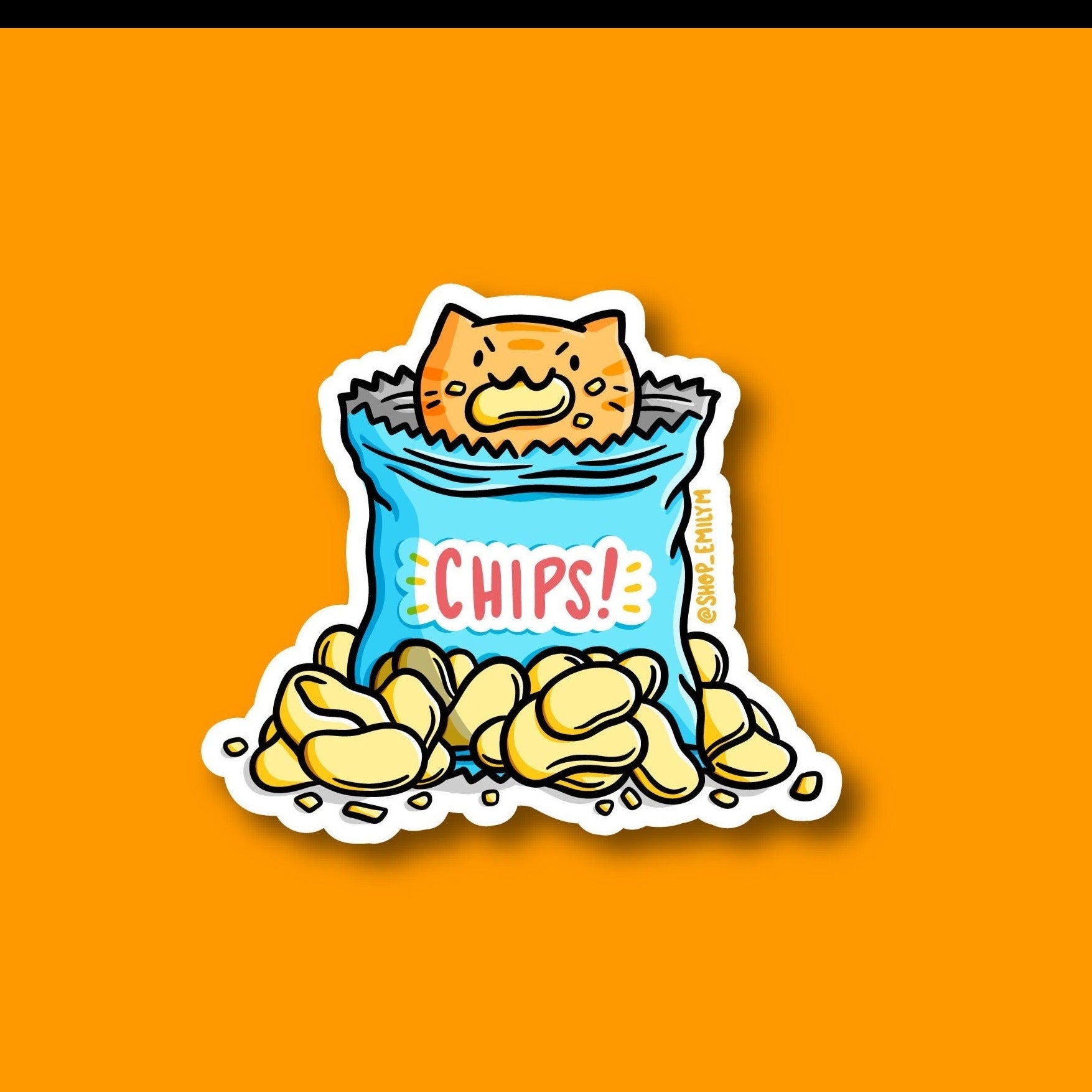 Bag of Chips Cat Sticker