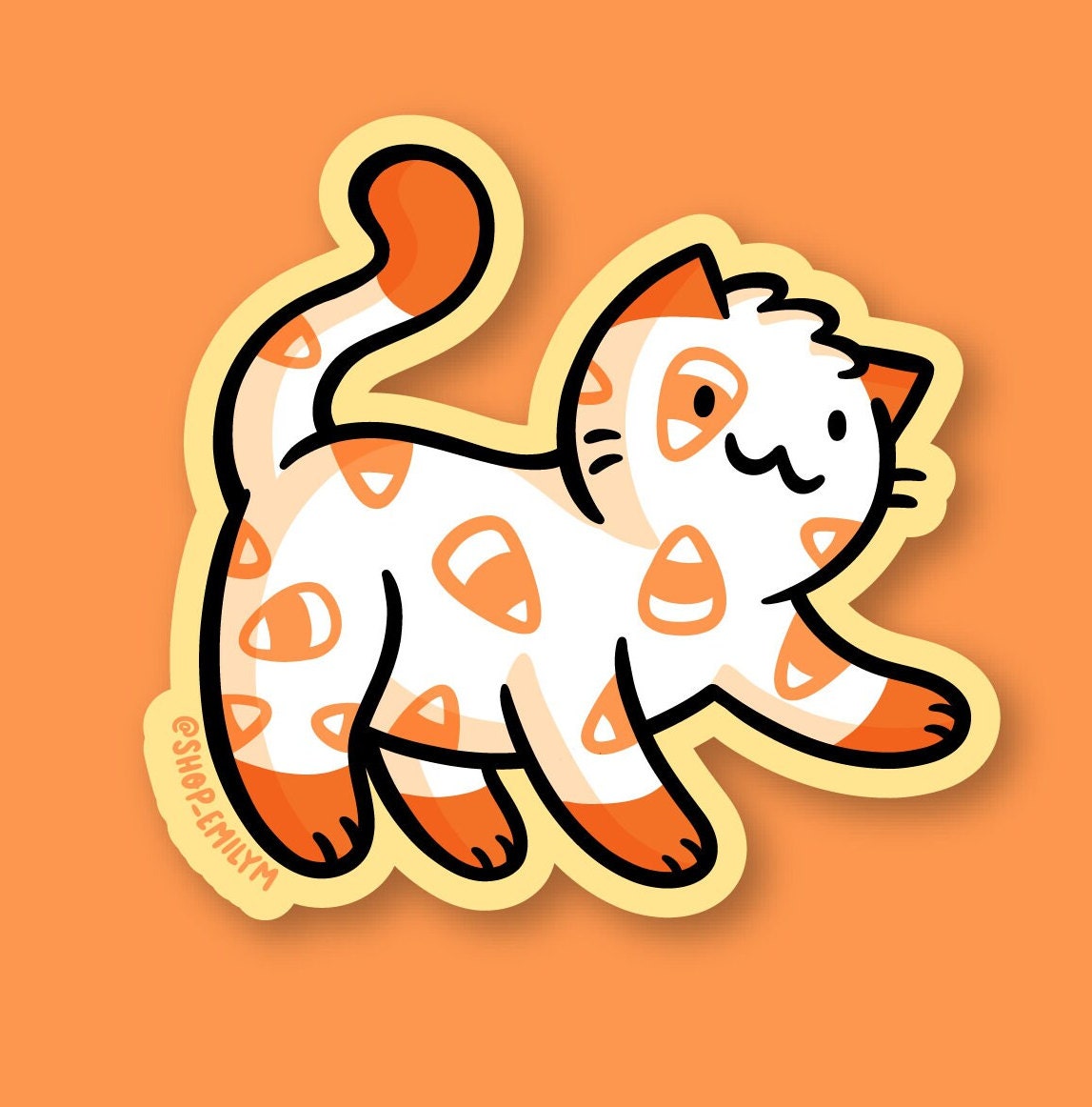 Candy Corn Cat Sticker