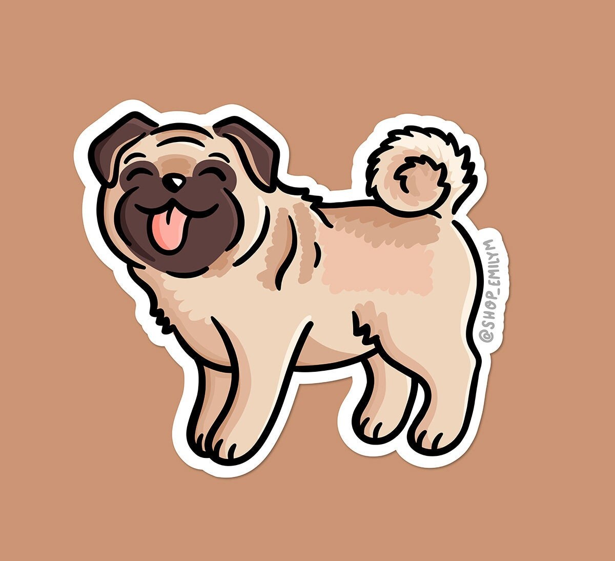 Pug Sticker (Tan)