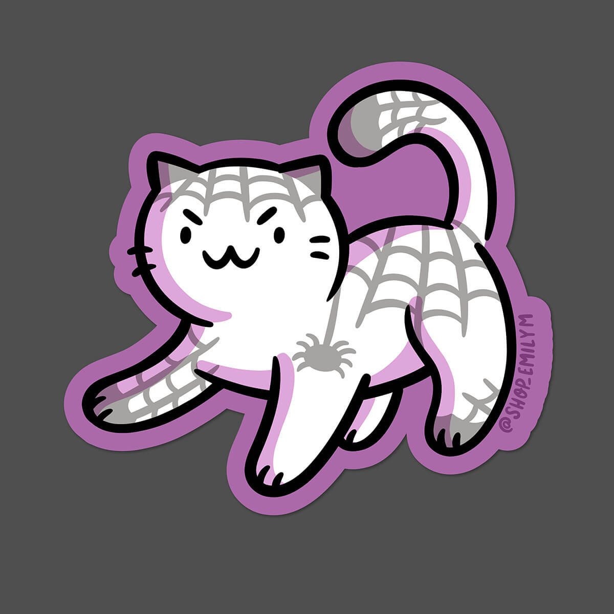 Spiderweb Cat Sticker