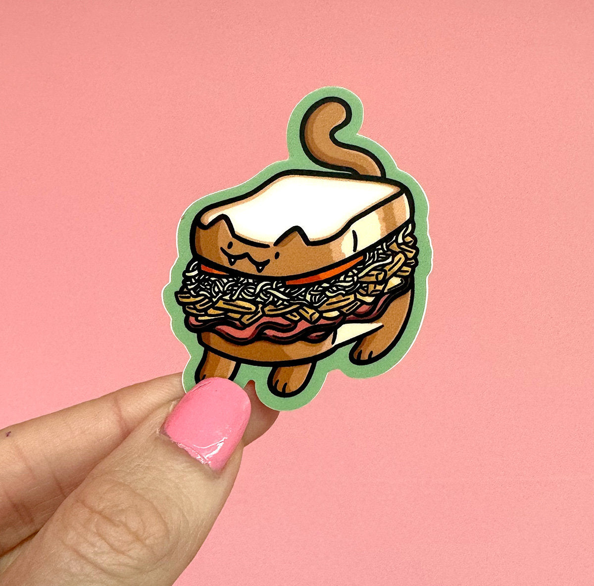 Pittsburgh Sandwich Cat Mini Sticker