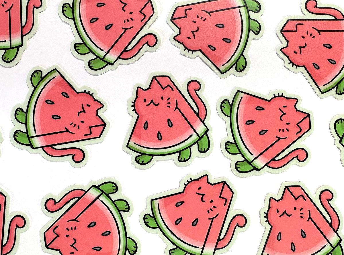 Watermelon Cat Mini Sticker