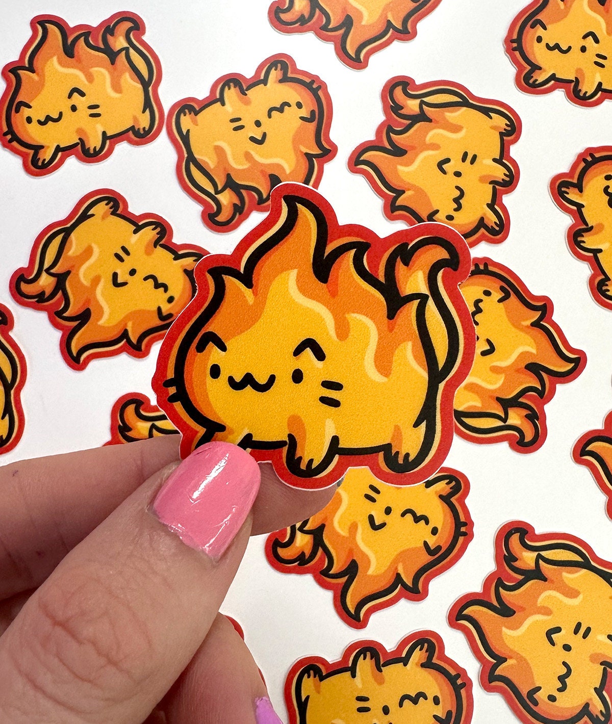 Flame Cat Mini Sticker