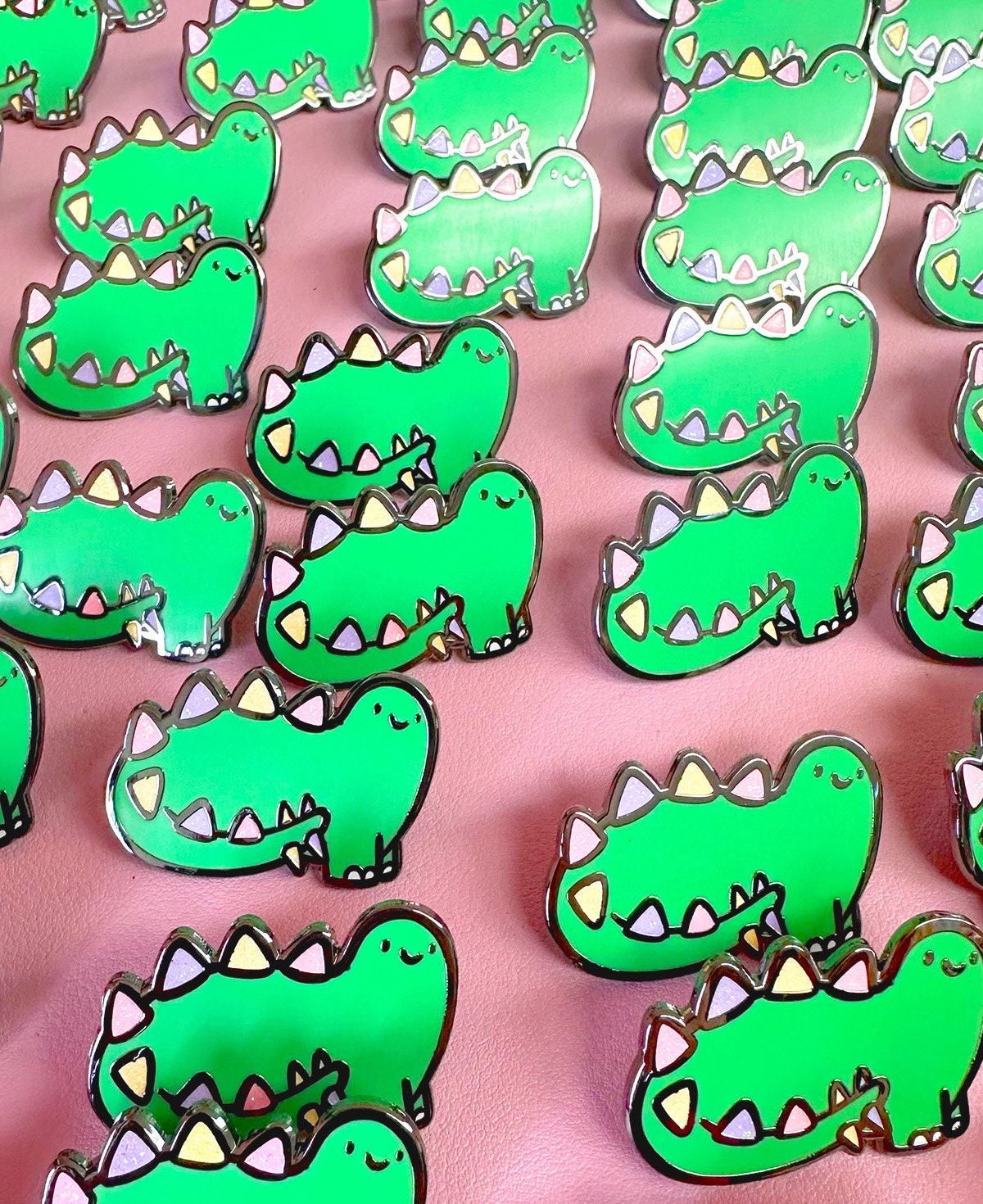 Stegosaurus Glitter Enamel PIn