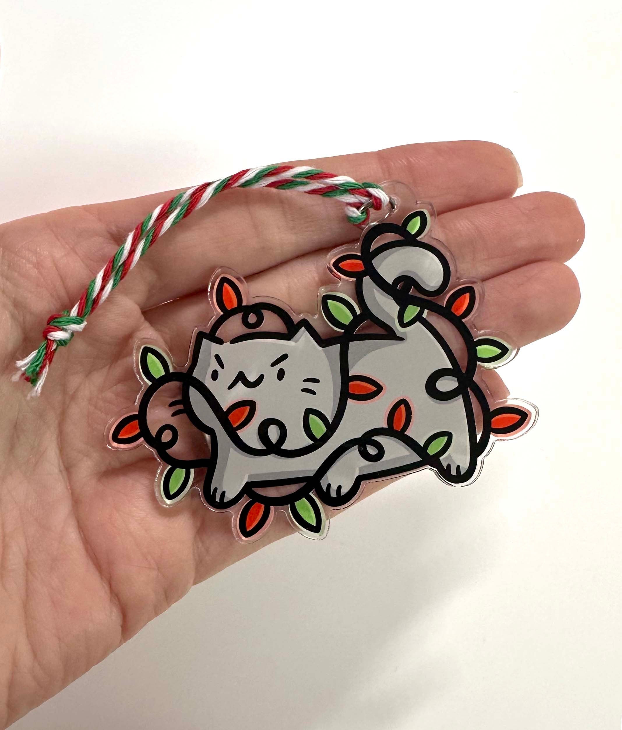 Little Christmas Lights Cat Ornament