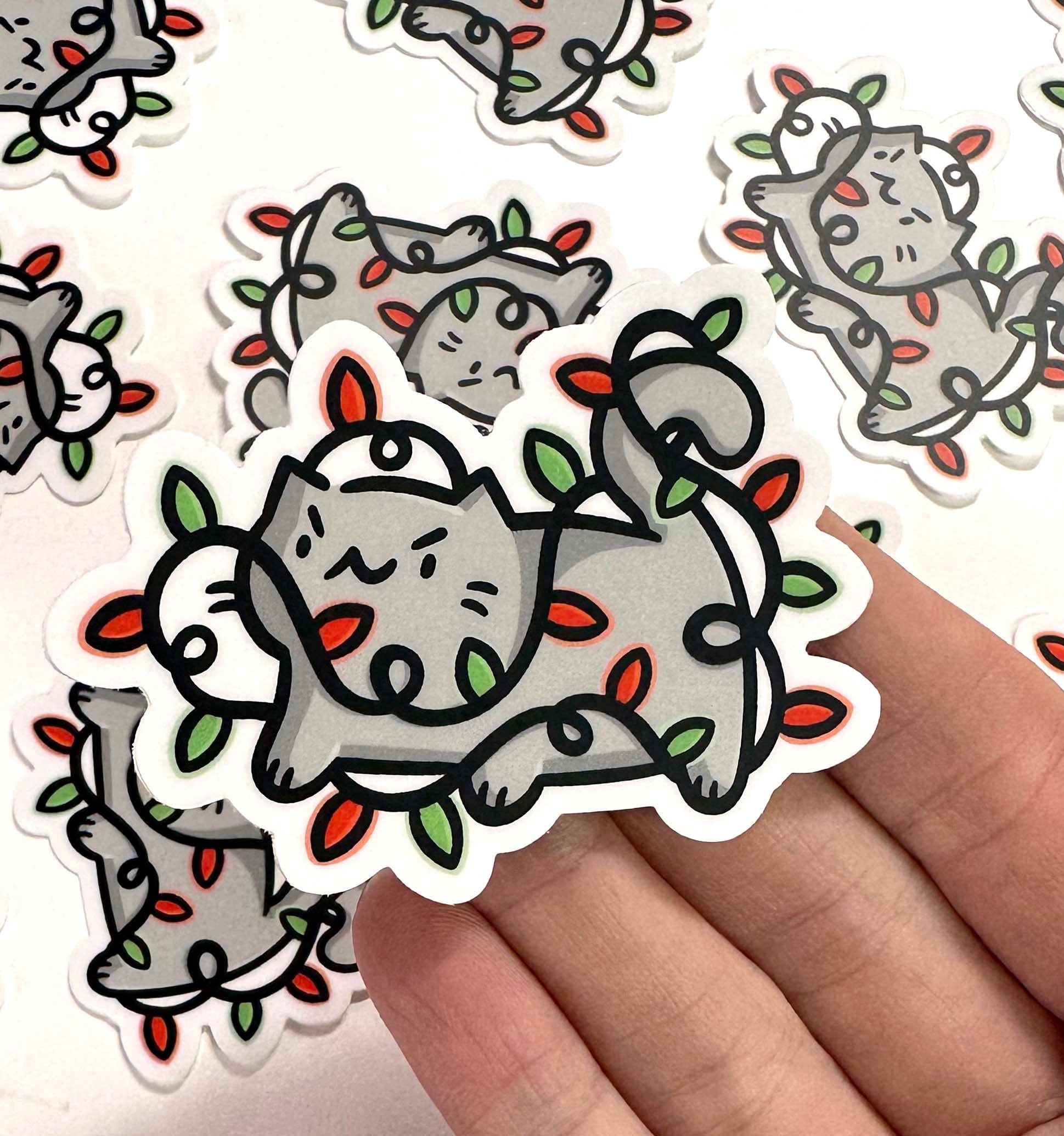 Christmas LIghts Cat Mini Sticker