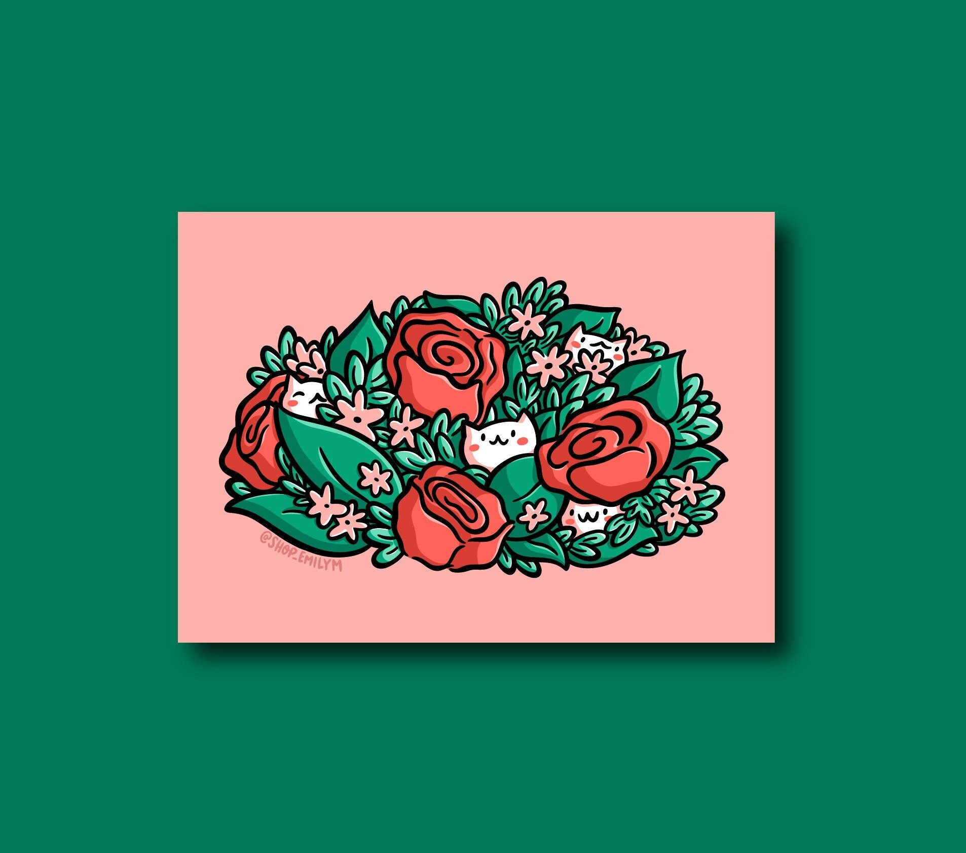 Rose Cats Print