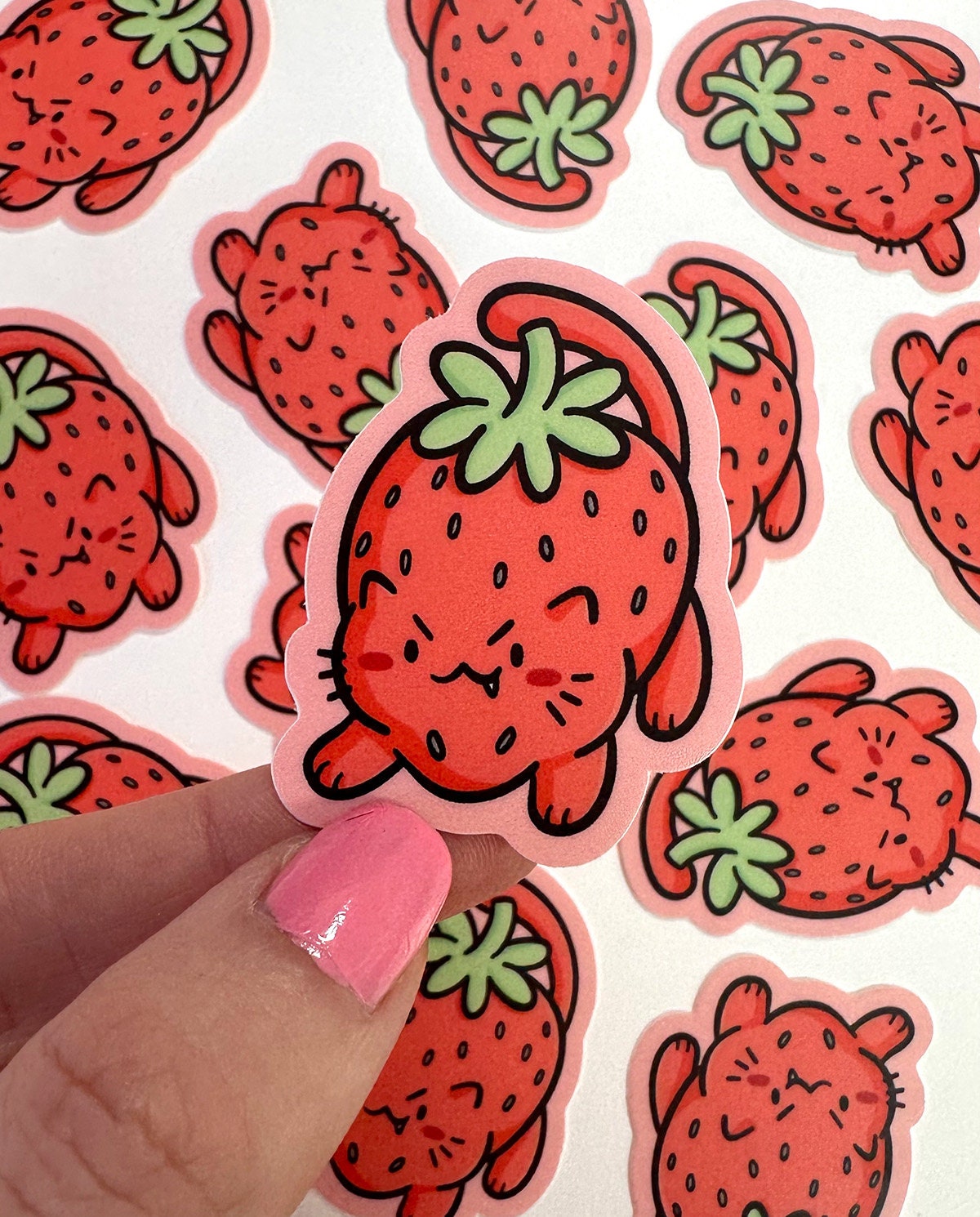 Strawberry Cat Mini Sticker