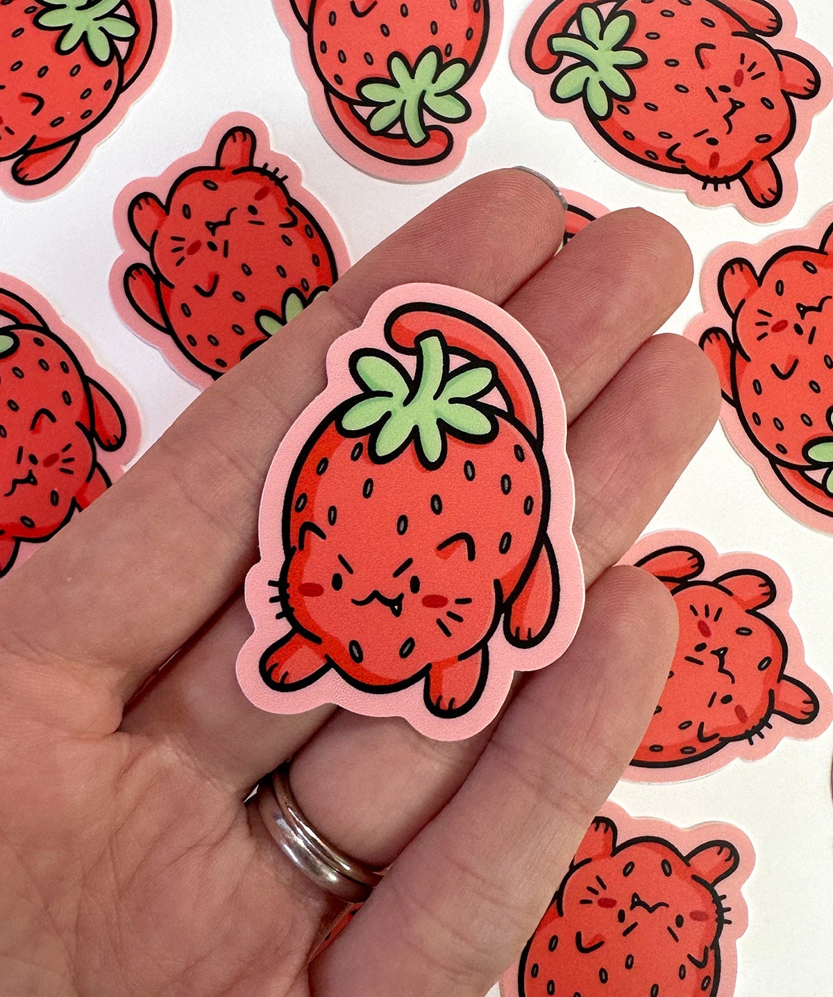 Strawberry Cat Mini Sticker