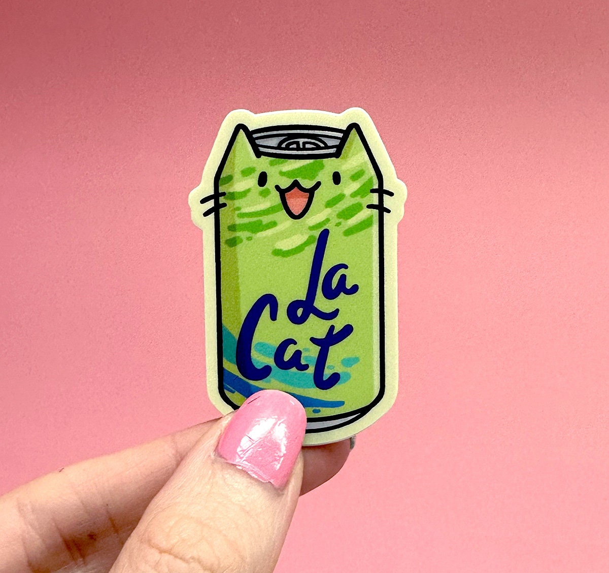 La Cat Mini Sticker (Lime)