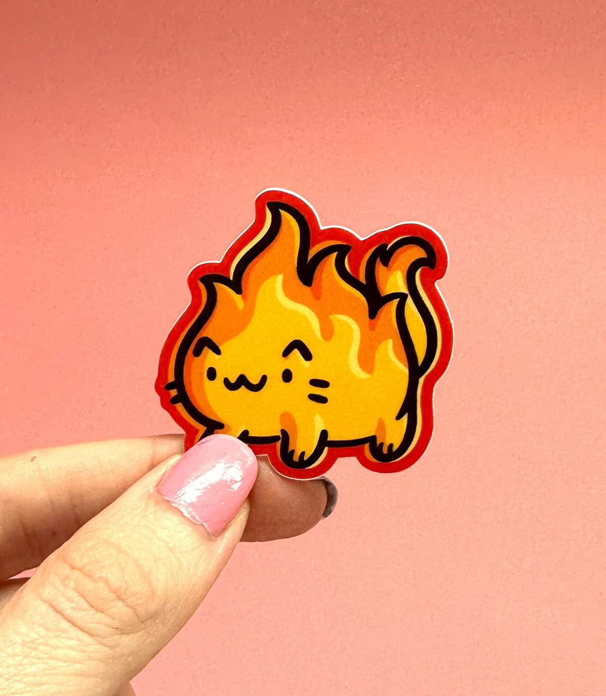 Flame Cat Mini Sticker