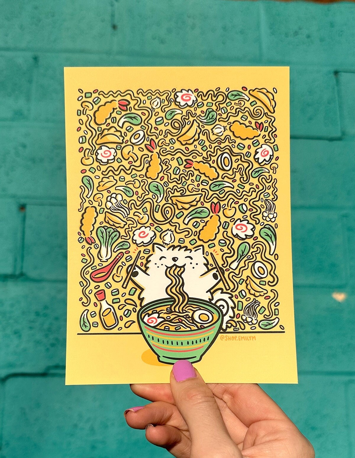 Ramen Dog Print